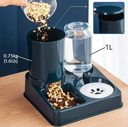 Pet gravity automatic water and dry  feeder